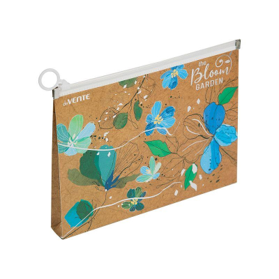 Папка-конверт на молнии A5 deVENTE с расширением до 150л пластиковая 180мкм 'Bloom Garden' Blue
